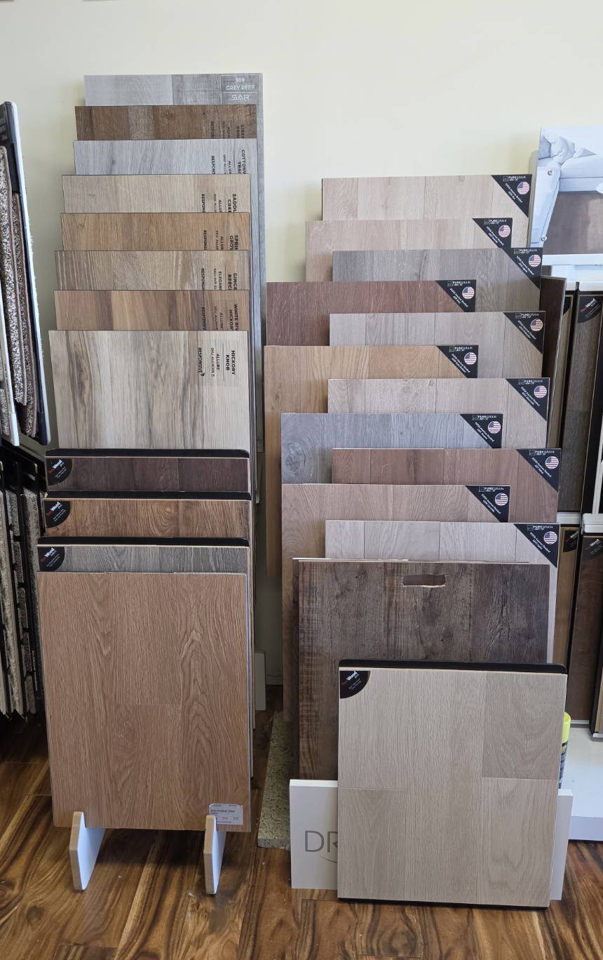 Wood-look luxury vinyl planks